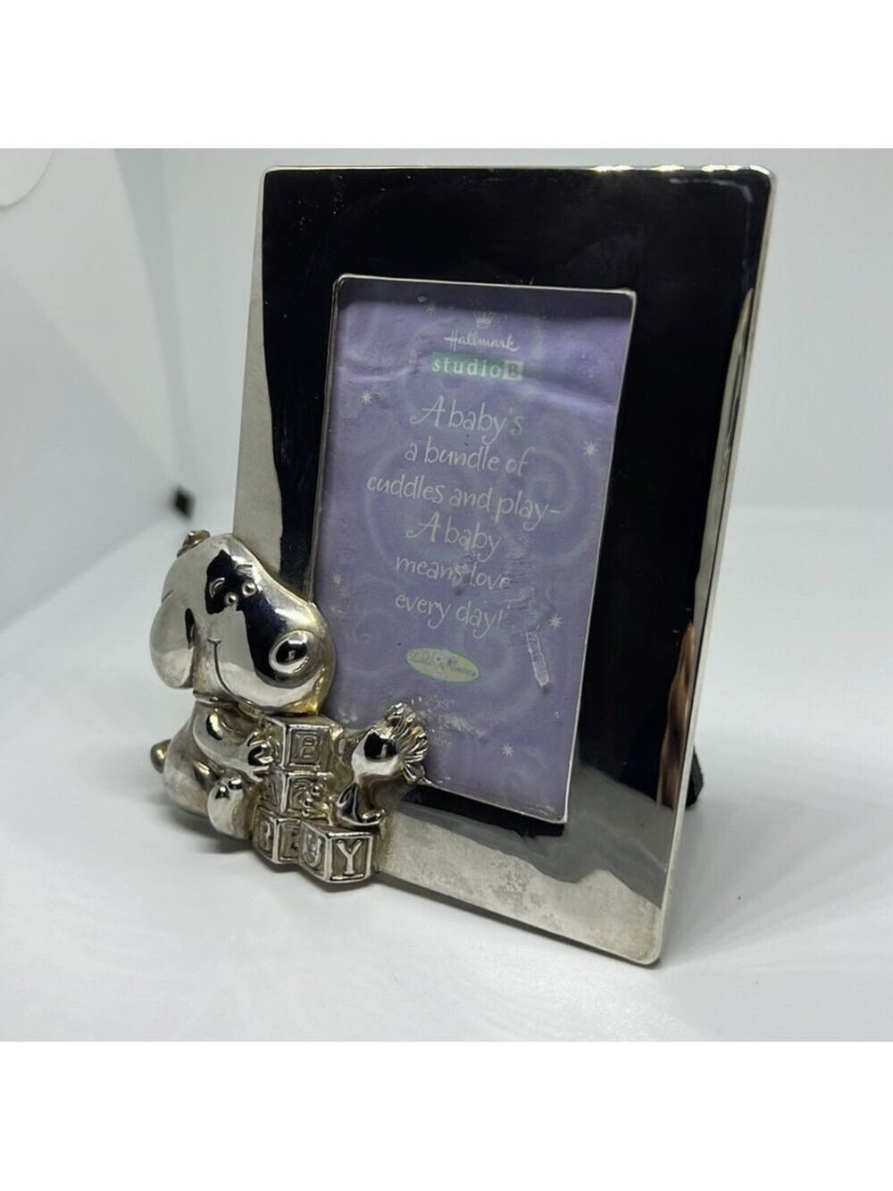 Hallmark Studio B Peanuts Snoopy Silver Photo Frane - Picture 2 of 4